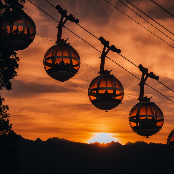 Téléphérique de la Bastille - Coucher de soleil