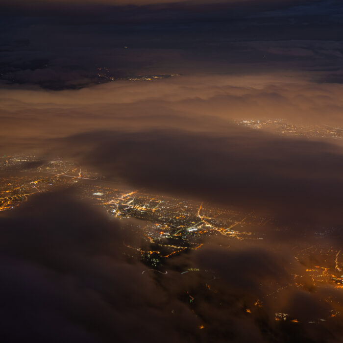 Grenoble de nuit - Nuages et Lumières